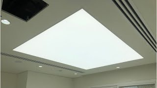 Translucent PVC stretch ceiling installation with LED cold back light Shorts [upl. by Sira79]