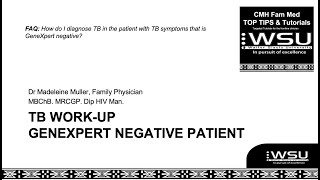 Top Tip TB workup in GeneXpert negative patient [upl. by Eilrebma]