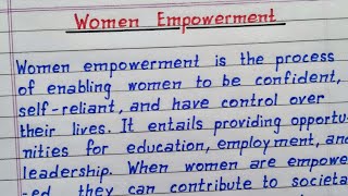 Women Empowerment  ASL Topic  Article  Paragraph  CBSE [upl. by Delphina]