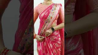 Organza saree draping for Beginners  perfect saree draping fashionstyles saree sareestyle [upl. by Donohue]