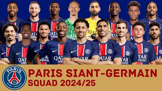 PARIS SIANTGERMAIN FC Full Squad For Season 202425  PSG  FootWorld [upl. by Rheta148]