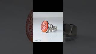 Bague en agate yéménite faite à la main avec gravure Ya Hussein…🧡 [upl. by Nniroc]