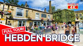 HEBDEN BRIDGE  4K Walk around Hebden Bridge in West Yorkshire England  Virtual Walk [upl. by Sevart]