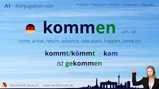 Konjugation Verb „kommen“ unr ist  alle Zeitformen Lernvideo Tutorial [upl. by Lokcin]