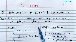 C Object Oriented Programming  OOPs Introduction [upl. by Kannan]