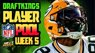 Top DraftKings Picks for DRAFTKINGS NFL WEEK 5  NFL DFS PICKS draftkingsadvice draftkingslineups [upl. by Nnayelsel]