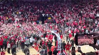 Husker fans storm the court after Nebraska basketball’s 8872 win over No 1 ranked Purdue [upl. by Seafowl]