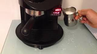 How to frothing milk with Rancilio Nancy old Silvia  PID Espresso home coffee machine [upl. by Anaed]