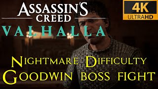 AC Valhalla  Goodwin Boss Fight  Nightmare Aesir difficulty playthrough [upl. by Adnolrehs]