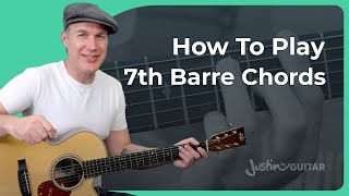 7th Barre Chords  mini Hack  Guitar Lesson [upl. by Adaurd]