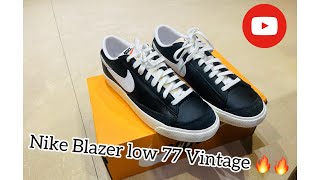 Nike Black amp White Blazer low 77 vintage leather sneakers  Nike Blazer low sneakers sneakerhead [upl. by Dressel]