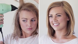 How To Get The Perfect Blowout  Hair Tutorial [upl. by Delwyn585]