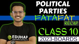 Political Parties  Civics  CLASS 10 REVISION  FATAFAT [upl. by Leirej587]