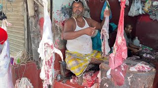 Original Goat Meat Cutting By Expert Butcher  Number One Mutton Shop In Bangladesh [upl. by Arvin]