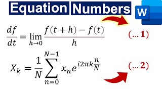 How to Insert Equation Numbers in Microsoft Word The easy way [upl. by Keefe]