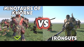 Who Will Win Minotaurs of Khorne or Ironguts in Warhammer Total War 3 [upl. by Byrd224]