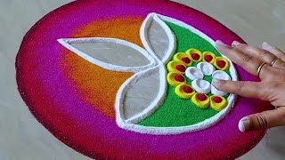 Easy and attractive Rangoli for Diwali  Medium size Rangoli designs for Diwali🎇 [upl. by Einwahs111]