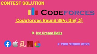 D Ice Cream Balls  Codeforces Round 894 Div 3  Hindi [upl. by Sunday]