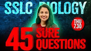 SSLC Biology Public Exam  45 Sure Questions  Exam Winner SSLC [upl. by Attalie]