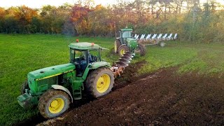 ‼️GROS CHANTIER DE LABOUR avec 2X JOHN DEERE 4755  13 socs ‼️ [upl. by Gwenni]