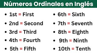 LOS NÚMEROS ORDINALES EN INGLÉS DEL 1 AL 100 PRONUNCIACIÓN Y ESCRITURA [upl. by Antin455]