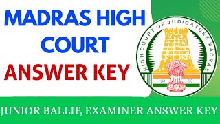 MHC Answer Key  Maths  Madras High Court Answer Key Examiner Juniorbaliff mhcanswerkey mhcexam [upl. by Ardisj]