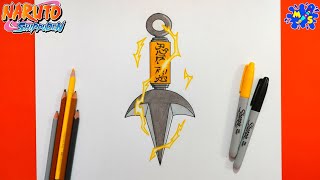 Flying Thunder God Kunai Drawing  How to Draw Minatos Kunai Step by Step  Naruto [upl. by Orelia643]