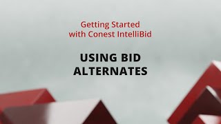 Using Bid Alternates in IntelliBid  Conest Software Systems [upl. by Stormy]