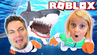 CHASED by a Giant SHARK Roblox with Parker [upl. by Aisekal]