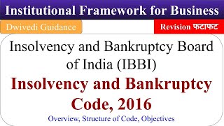 Insolvency and Bankruptcy code 2016 insolvency and bankruptcy board of india IBBI BCom BBA MBA [upl. by Opal]