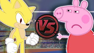 SUPER SONIC vs PEPPA PIG Peppa Pig vs Sonic The Hedgehog Cartoon Rap Battle  CARTOON RAP ATTACK [upl. by Lynn]