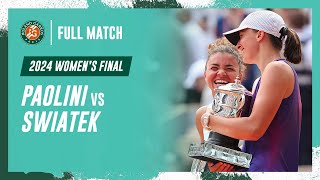 Swiatek vs Paolini 2024 Womens final Full Match  RolandGarros [upl. by Eyssej76]