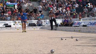 Mondial La Marseillaise à pétanque  8e de finale Puccinelli contre Stievenart [upl. by Annekahs]