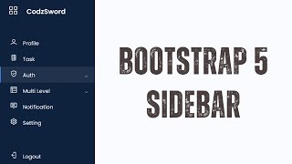 How to Create Sidebar Using Bootstrap 5  Responsive Sidebar With Bootstrap  Sidebar Menu [upl. by Dorice]