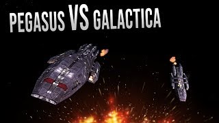 BATTLESTAR PEGASUS vs BATTLESTAR GALACTICA  Epic battles [upl. by Enyehc667]