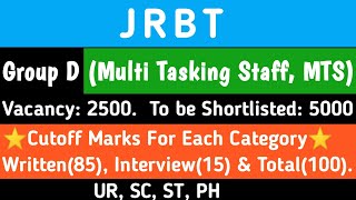 JRBT GrD MTS Merit List Cutoff Score to go low 😃 [upl. by Imoian]