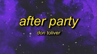 Don Toliver  After Party Lyrics  ok i pull up hop out at the after party [upl. by Rubinstein]