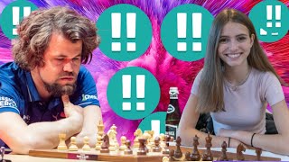 Boss Magnus Carlsen vs Anna Cramling 8 [upl. by Ailina]