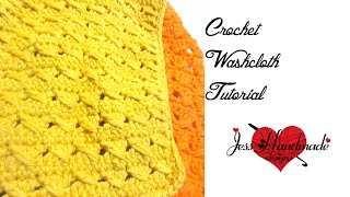 How to Crochet a Dish Cloth Cross Stitch Wash Dishcloth Tutorial [upl. by Montague]