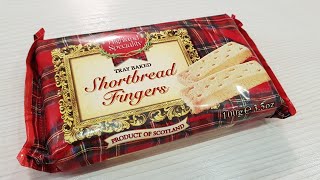 Highland Speciality Tray Baked ShortBread Fingers Opening 100g 35 oz [upl. by Anaig488]