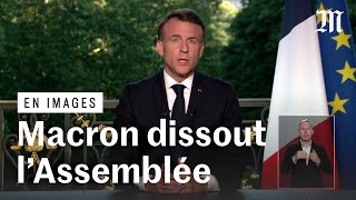 Emmanuel Macron annonce la dissolution de l’Assemblée nationale [upl. by Mandle]