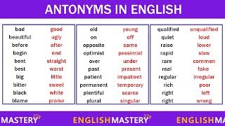 Learn 200 Common Antonyms Words in English to Expand your Vocabulary [upl. by Philipines]