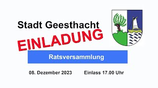 Geesthacht  Ratsversammlung Dezember 2023 [upl. by Riddle]