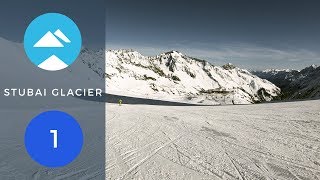 Blue 1  Stubai Glacier Austria  Piste View [upl. by Mossolb]