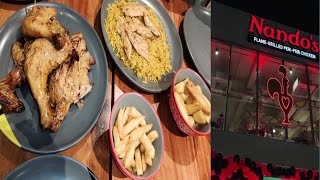 Trying Nandos Chicken for the first time  Nandos Food review  life with ayesha [upl. by Yessac]