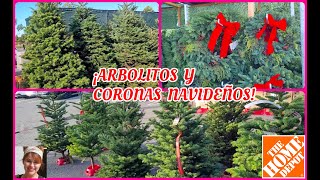 ¡HOME DEPOT🎄¿CUANTO CUESTAN💲LOS ARBOLITOS🎄NATURAL Y CORONAS NAVIDEÑAS❄️ homedepot navidad [upl. by Ecinnej]