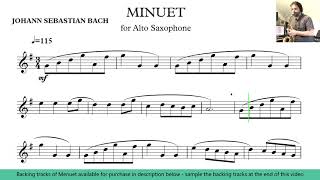 Menuet for Alto Saxophone by Johann Sebastian Bach [upl. by Yekcaj]