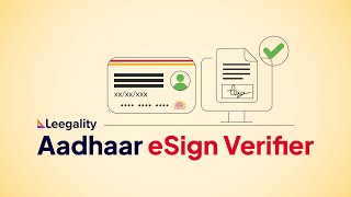 Leegality Aadhaar eSign Verifier I Animated Explainer [upl. by Binny]