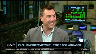 Yoni Assia Co Founder  CEO at eToro Joins NYSE TV Live [upl. by Anirazc]