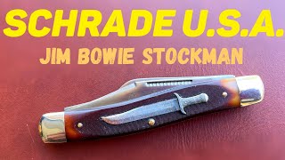 Schrade USA Jim Bowie Old Timer Stockman pocket knife SW CUT [upl. by Mordecai]